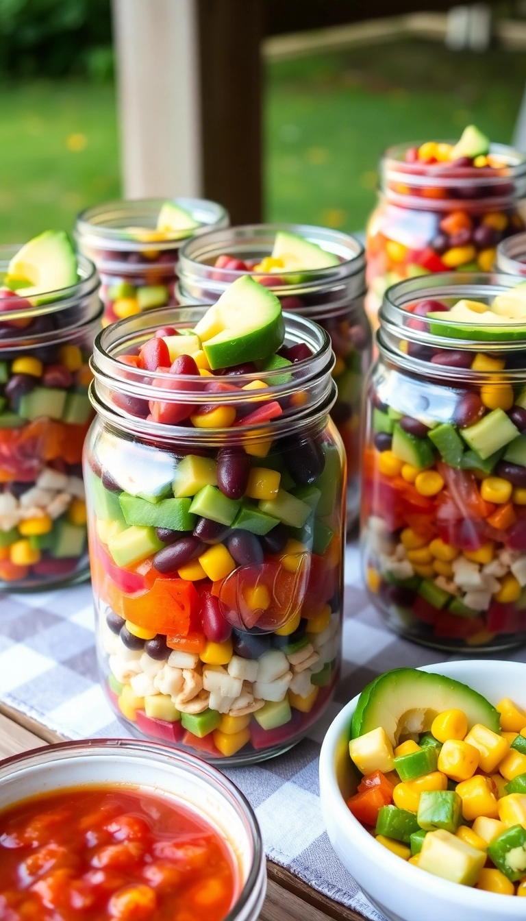 37 Quick and Easy Harvest Salad Ideas for Your Weekly Meal Prep! - 5. Taco Salad Jars