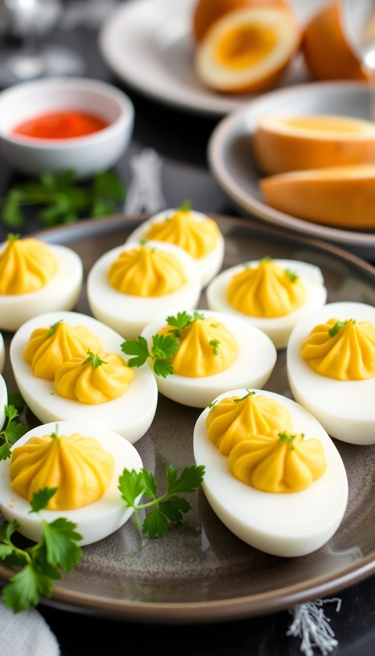 24 Spicy Snack Ideas That Will Make Your Munchies Go Wild! - 17. Sriracha Deviled Eggs