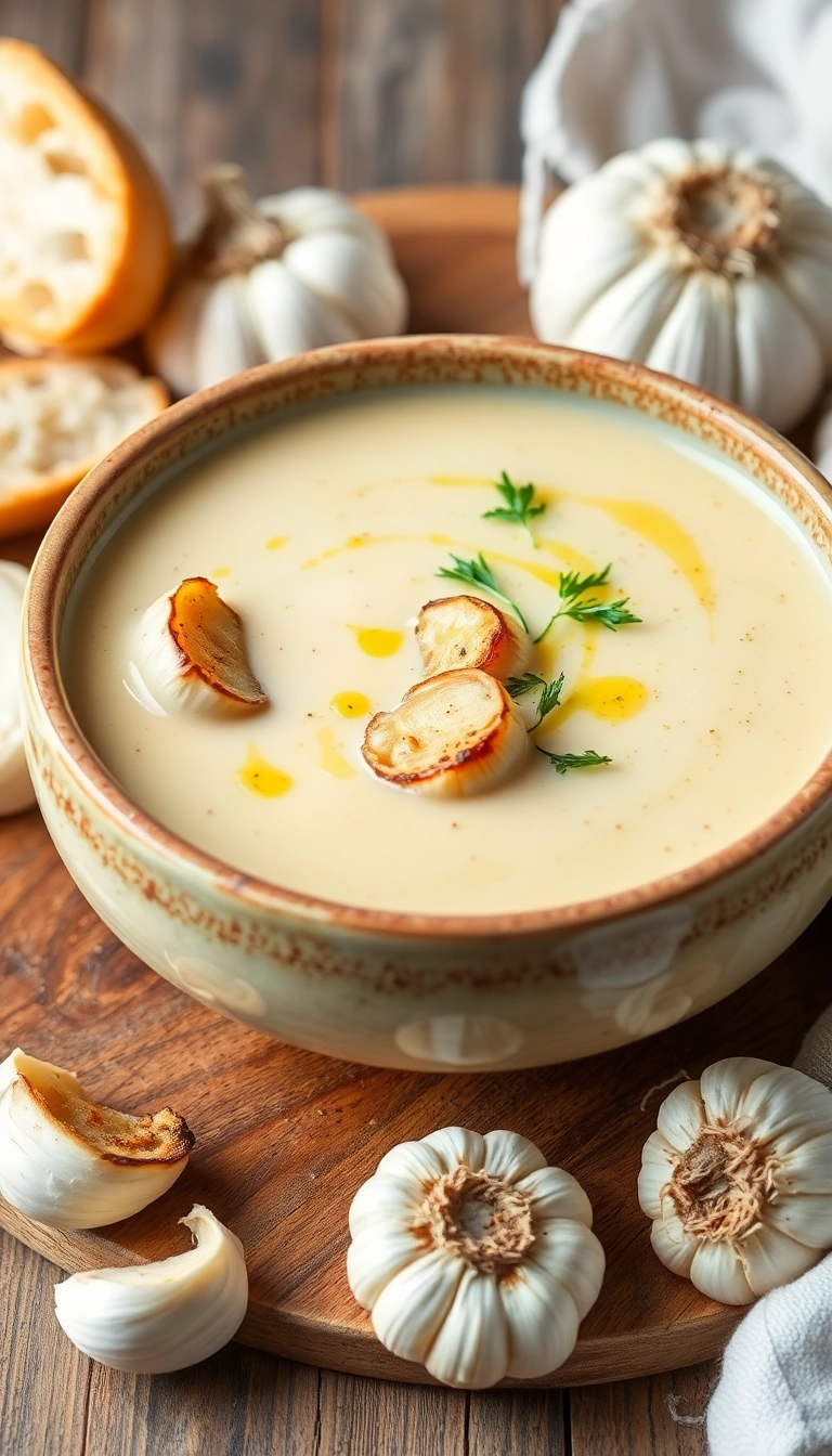 37 Cozy Winter Soup Ideas That'll Warm You Up from the Inside Out! - 12. Roasted Garlic Soup