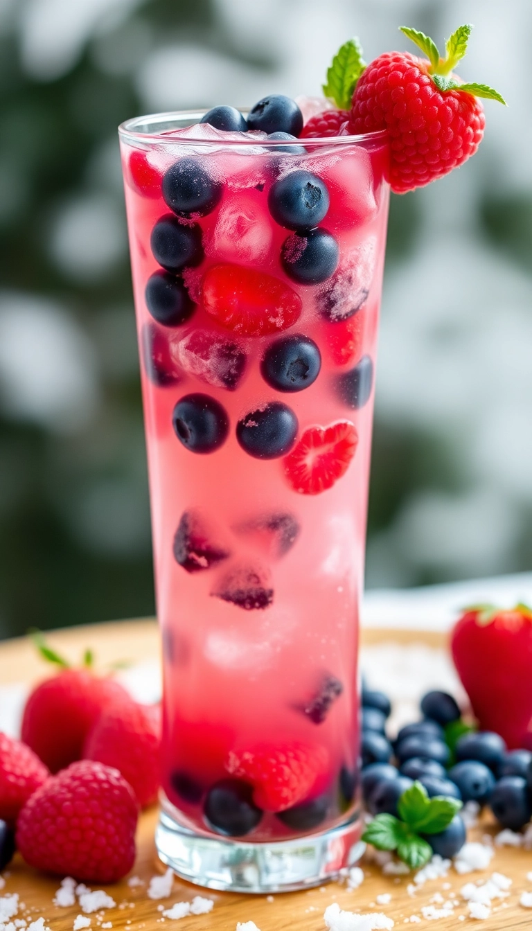 23 Winter Party Drink Ideas That'll Impress Your Guests (You Won't Believe #12!) - 14. Winter Berry Smash