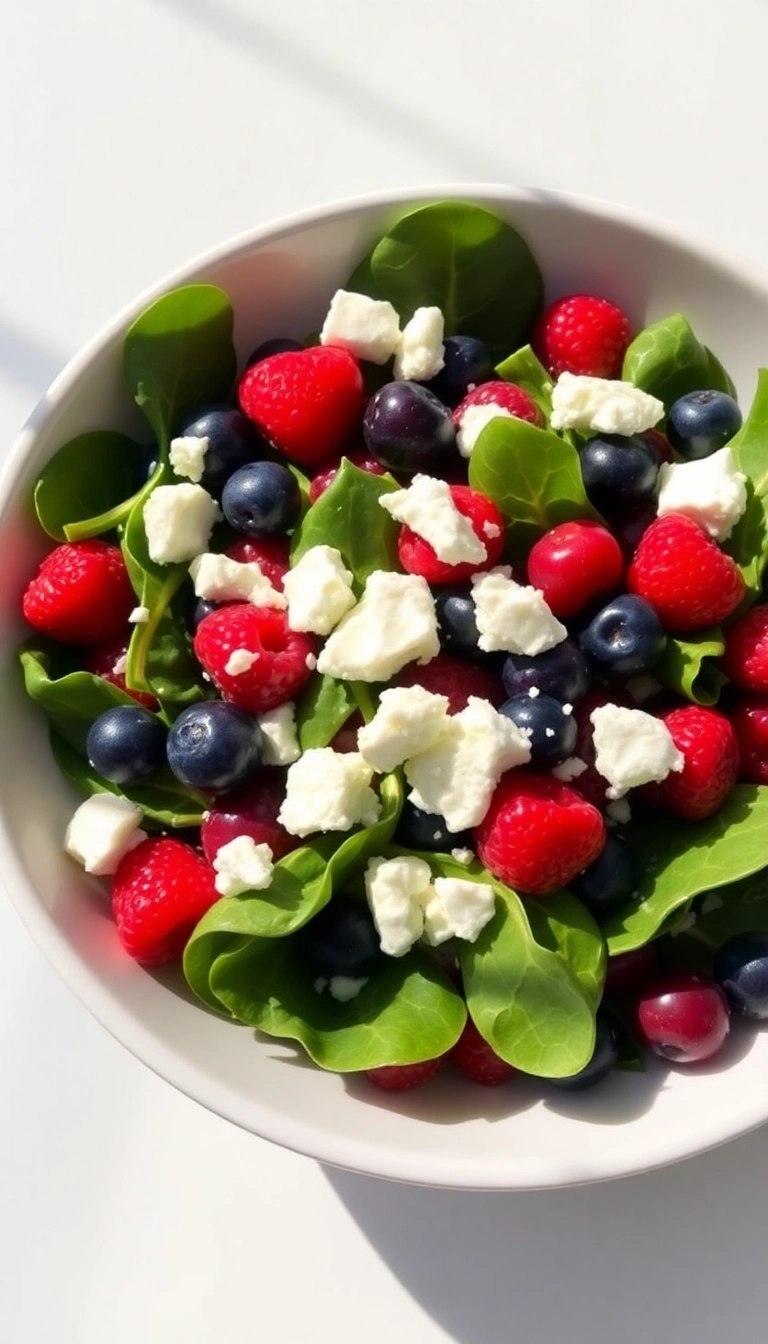 37 Quick and Easy Harvest Salad Ideas for Your Weekly Meal Prep! - 15. Berry Spinach Salad