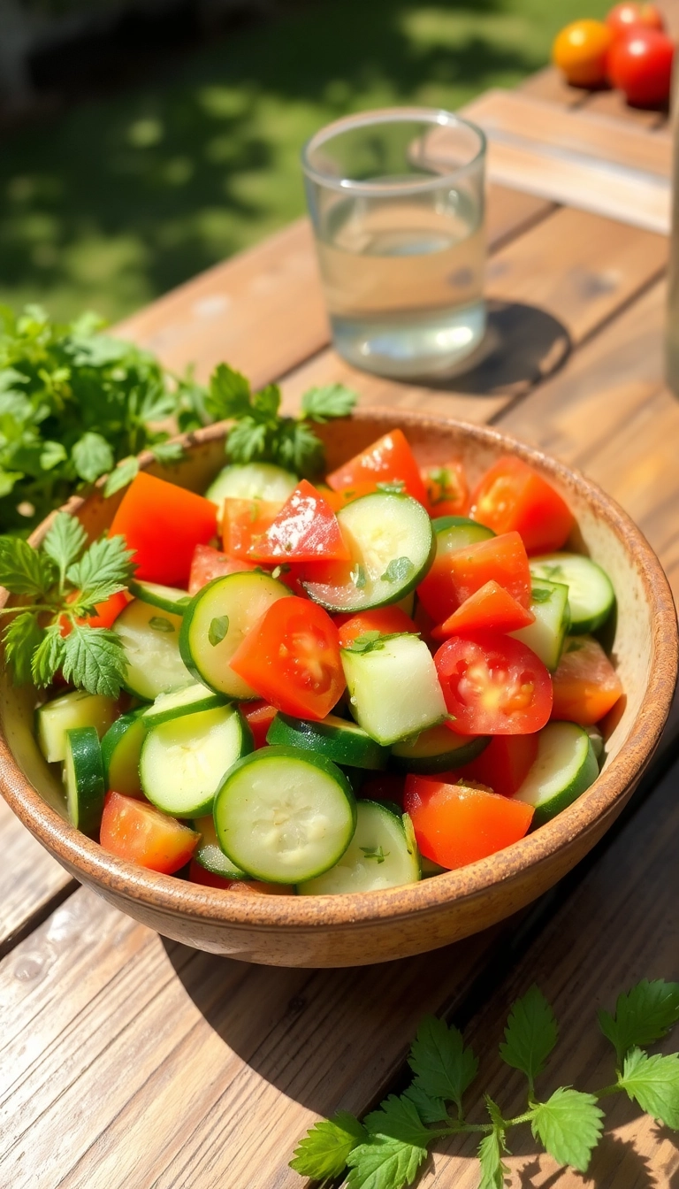 22 Best Vegetarian Greek Side Dishes You Need to Try (Your Taste Buds Will Thank You!) - 17. Cucumber and Tomato Salad