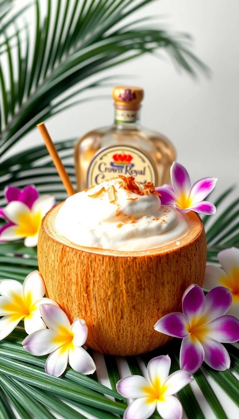 33 Sweet & Salty Crown Royal Drink Recipes That'll Make Your Taste Buds Dance! - Crown Royal Coconut Cream Dream