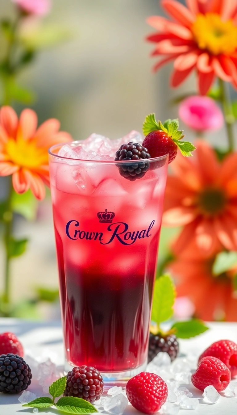 33 Sweet & Salty Crown Royal Drink Recipes That'll Make Your Taste Buds Dance! - Crown Royal Berry Bliss