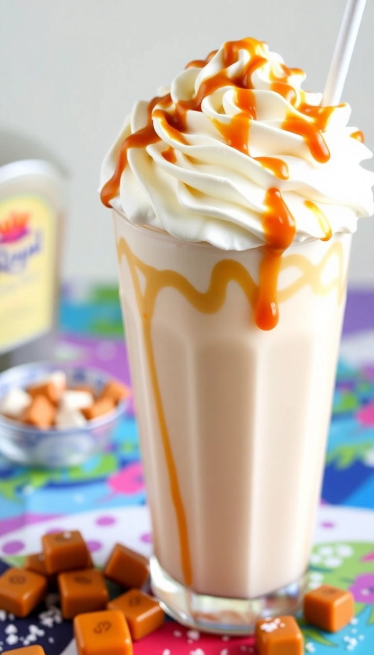 33 Sweet & Salty Crown Royal Drink Recipes That'll Make Your Taste Buds Dance! - Crown Royal Salted Caramel Milkshake