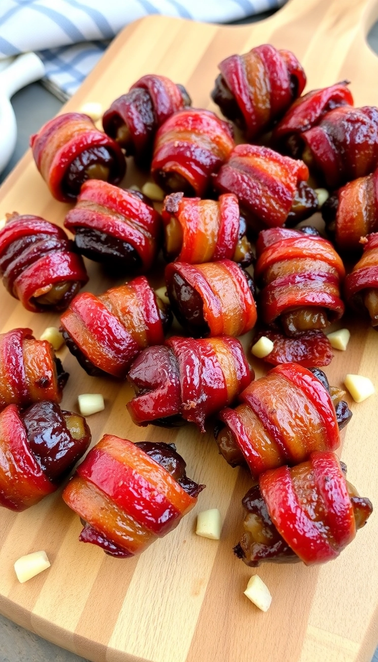 The Ultimate List of 28 Easy & Quick Finger Foods to Impress at Any Party! - Bacon-Wrapped Dates