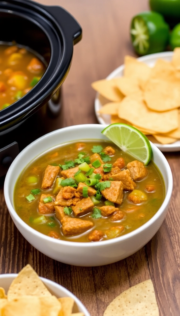 35 Crock Pot Chili Ideas That Will Make Dinner a Breeze Tonight! - Chili Verde