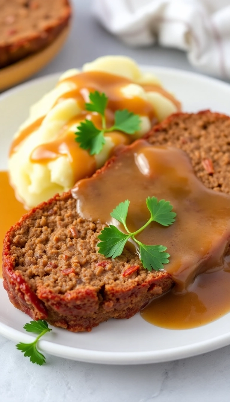 39 Dinner Recipes That Will Make Family Time Deliciously Fun! - 11. Classic Meatloaf with Mashed Potatoes