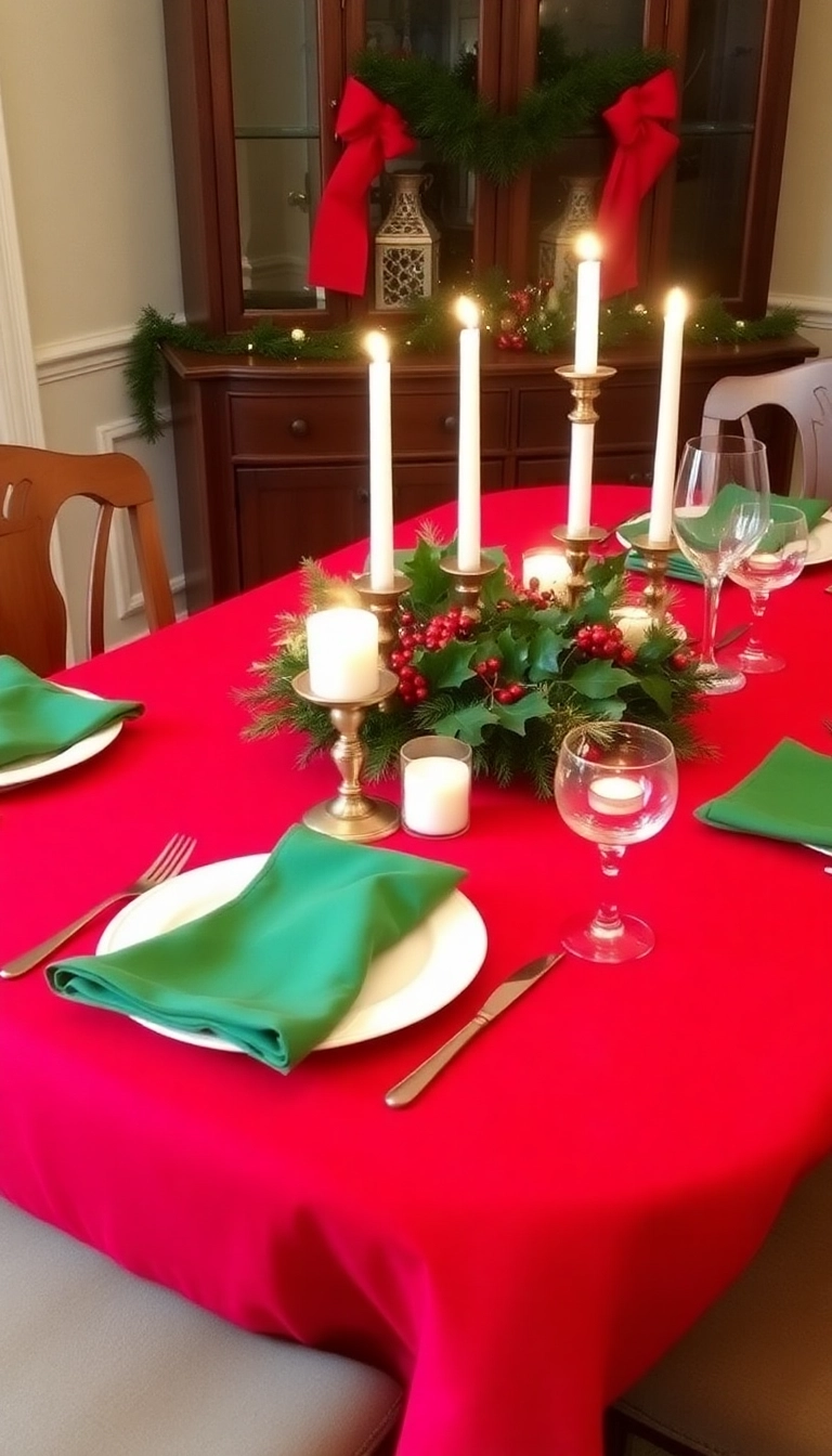 25 Christmas Dinner Table Settings Ideas That Will Wow Your Guests (You Won't Believe #12!) - 3. Classic Red and Green