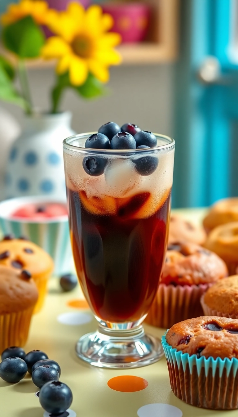 25 Perfect Dunkin Drinks Ideas to Pair with Your Favorite Snacks! - 10. Blueberry Iced Coffee with Muffins