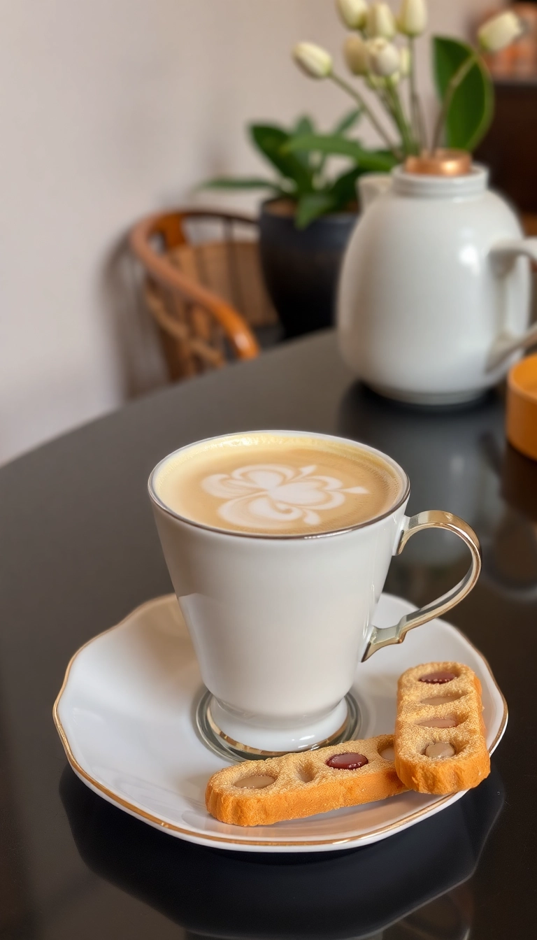 25 Perfect Dunkin Drinks Ideas to Pair with Your Favorite Snacks! - 13. Almond Milk Latte with Almond Biscotti