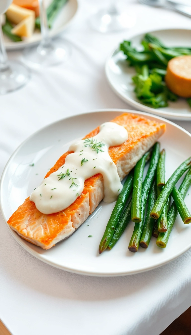 35 Gourmet Dinner Recipes That Will Impress Your Guests (You Won't Believe #17!) - 5. Poached Salmon with Dill Sauce