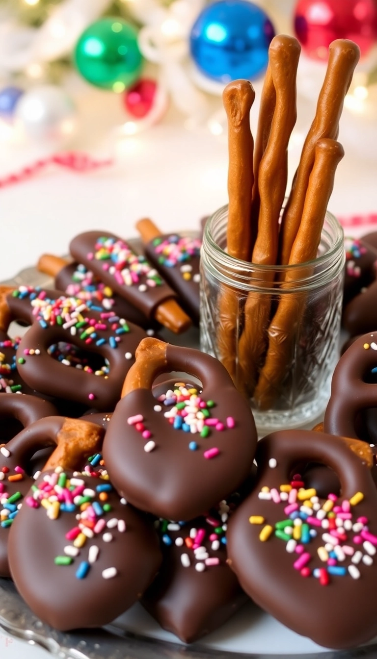 26 Junk Food Snacks Ideas That Will Steal the Show at Your Next Party! - 6. Chocolate-Dipped Pretzels