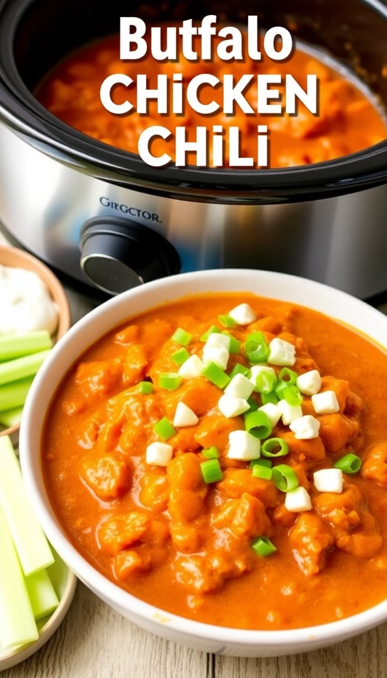 35 Crock Pot Chili Ideas That Will Make Dinner a Breeze Tonight! - Buffalo Chicken Chili