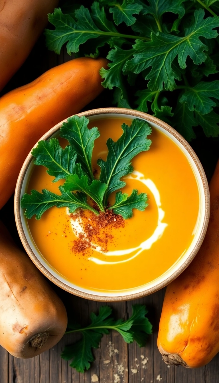 22 Healthy Soup Recipes That Taste Amazing (You'll Love #10!) - 15. Sweet Potato and Kale Soup