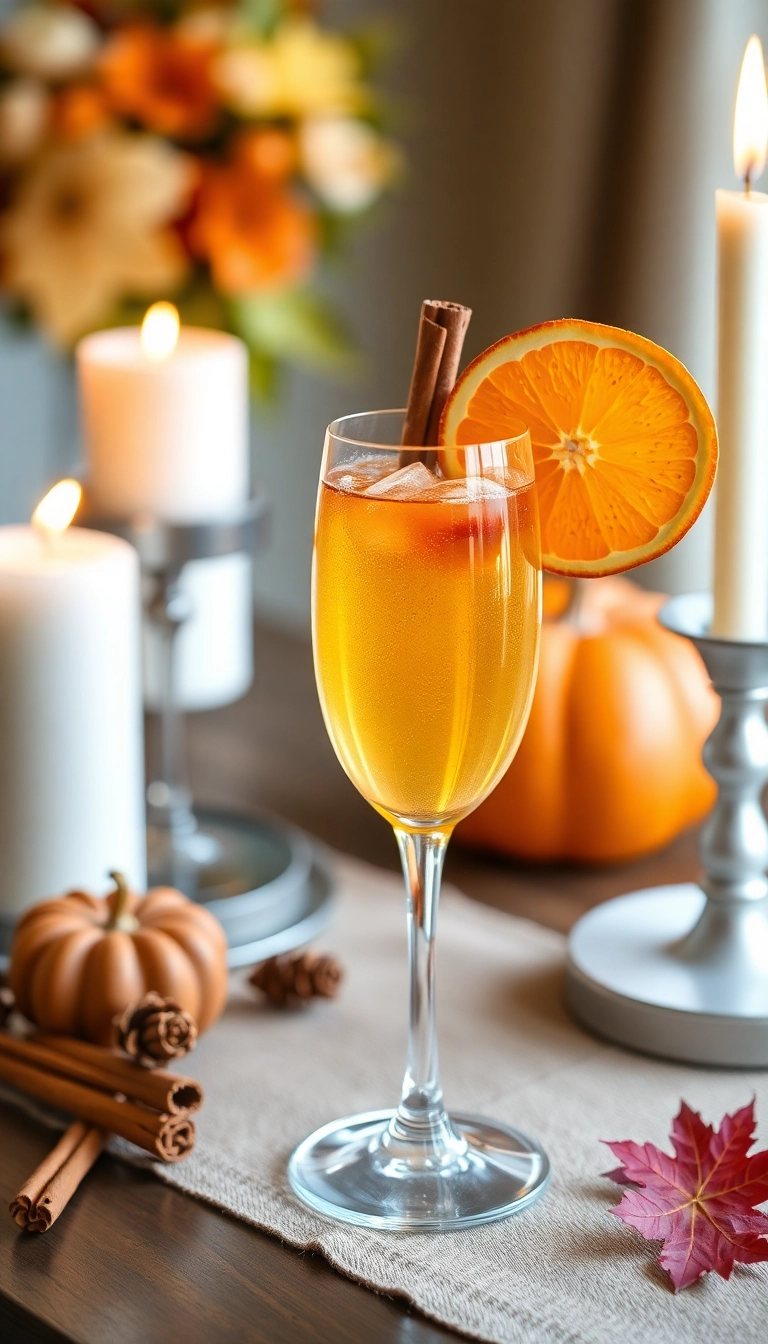 34 Apple Cider Cocktail Ideas That'll Make You Fall in Love with Autumn! - 12. Mulled Apple Cider Mimosa