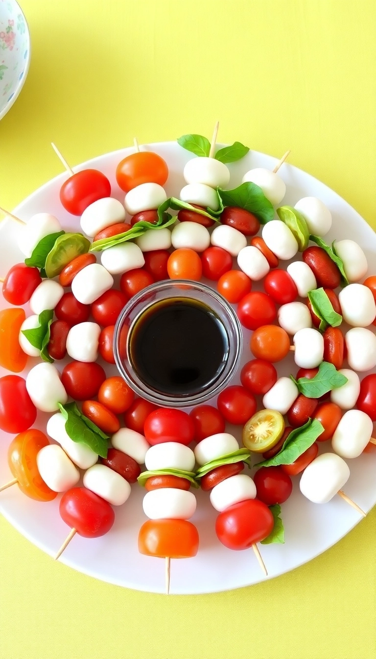 37 Quick and Easy Harvest Salad Ideas for Your Weekly Meal Prep! - 7. Caprese Salad Skewers