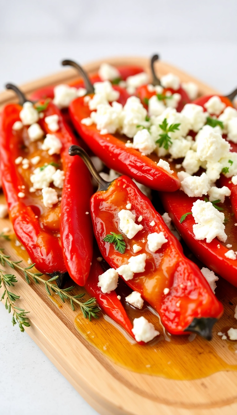 22 Best Vegetarian Greek Side Dishes You Need to Try (Your Taste Buds Will Thank You!) - 4. Roasted Red Peppers with Feta