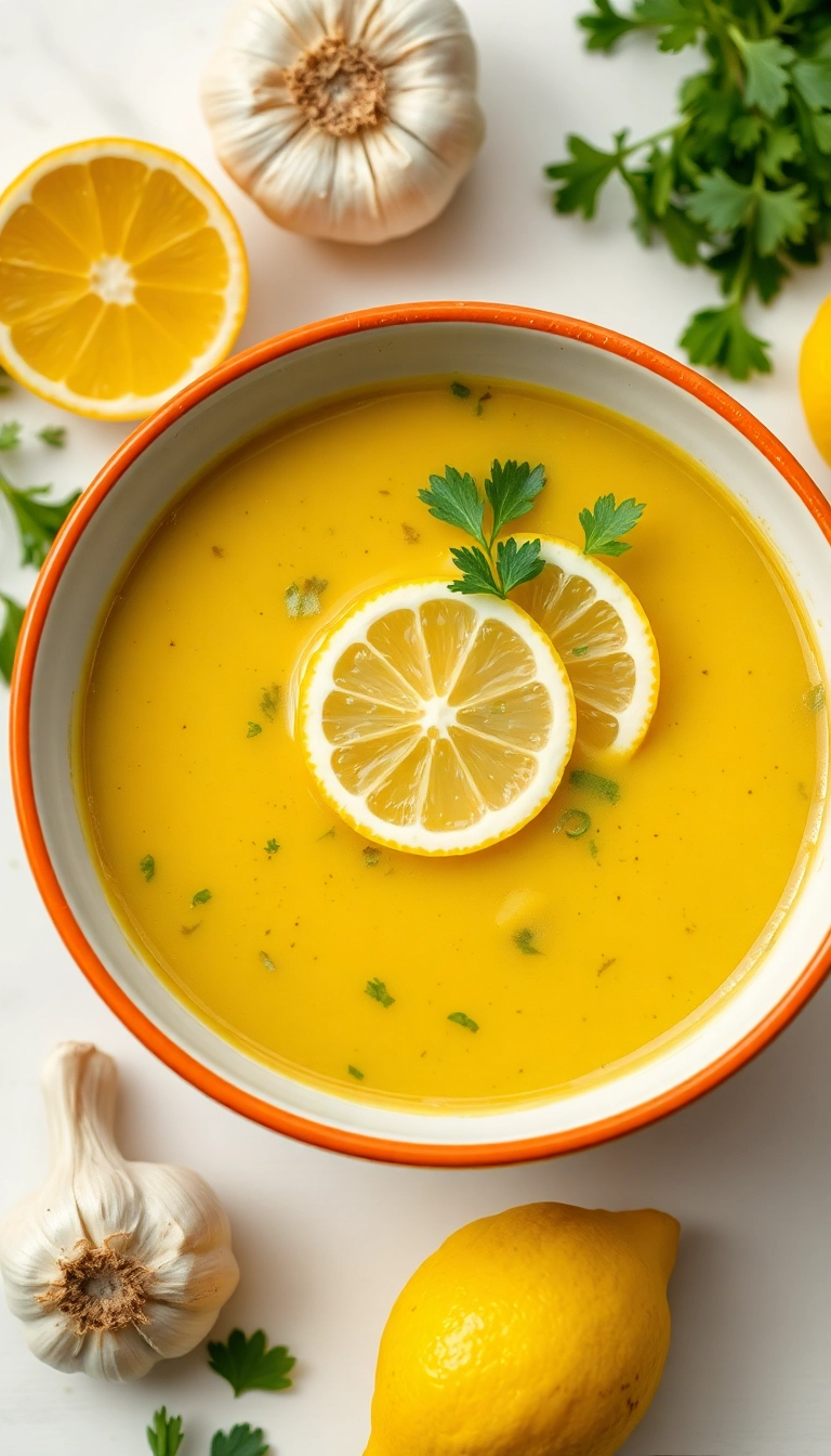 22 Healthy Soup Recipes That Taste Amazing (You'll Love #10!) - 16. Garlic and Lemon Soup