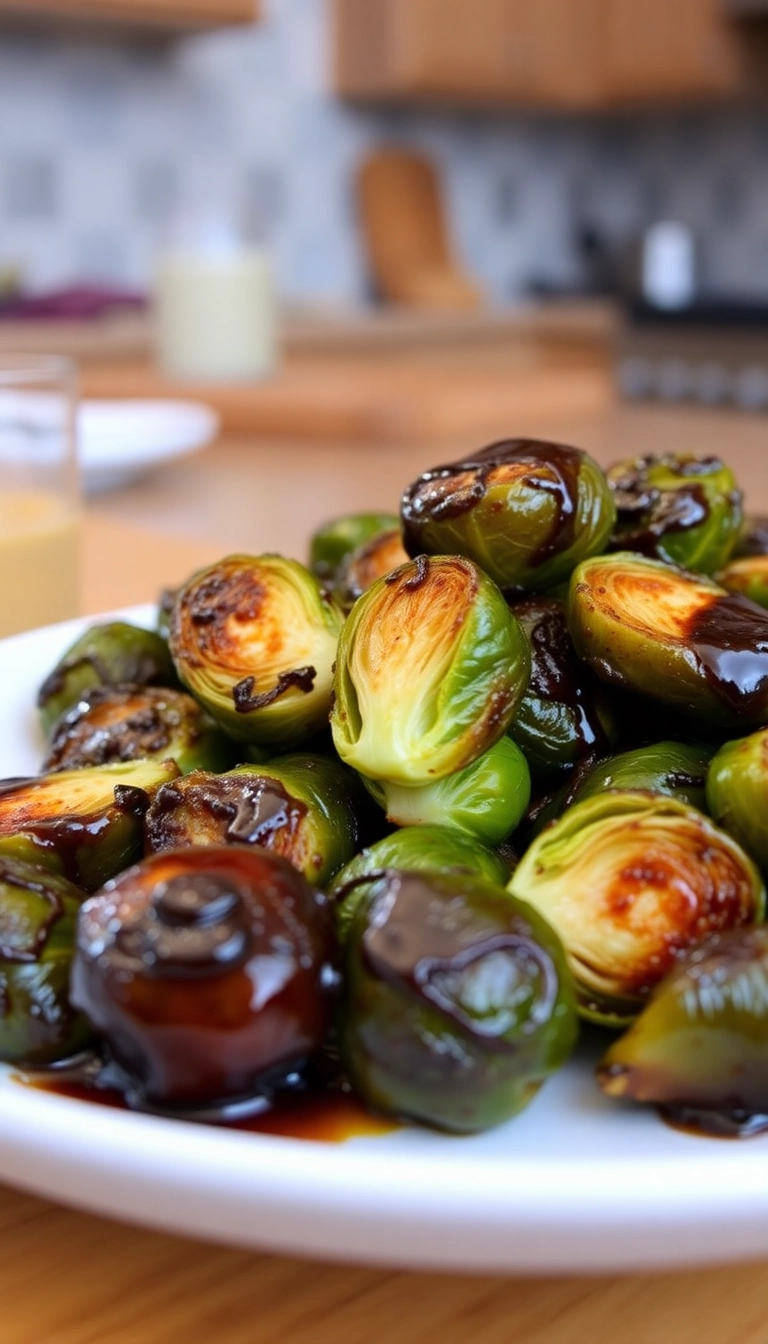 28 Healthy Dinner Recipes You Can Whip Up in 30 Minutes or Less (Try #18 Tonight!) - 13. Balsamic Glazed Brussels Sprouts