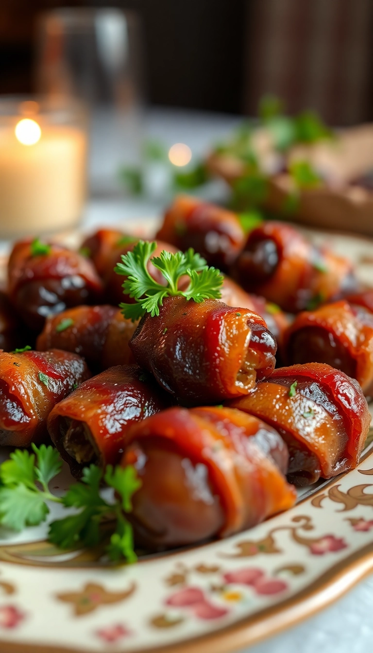 22 Easy DIY Party Finger Food Ideas That Will Wow Your Guests! - 10. Bacon-Wrapped Dates