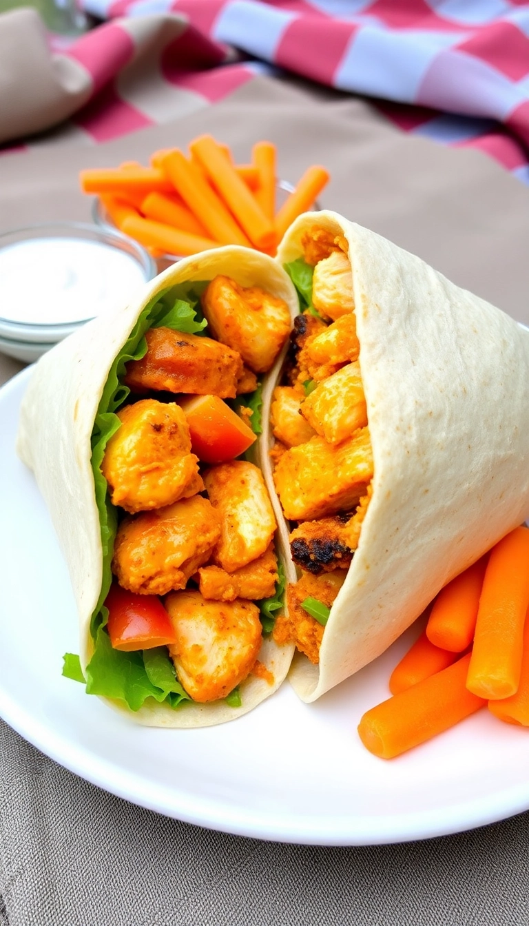 22 Mouthwatering Grilled Buffalo Chicken Breast Recipes That Will Blow Your Mind! - Buffalo Chicken Wraps