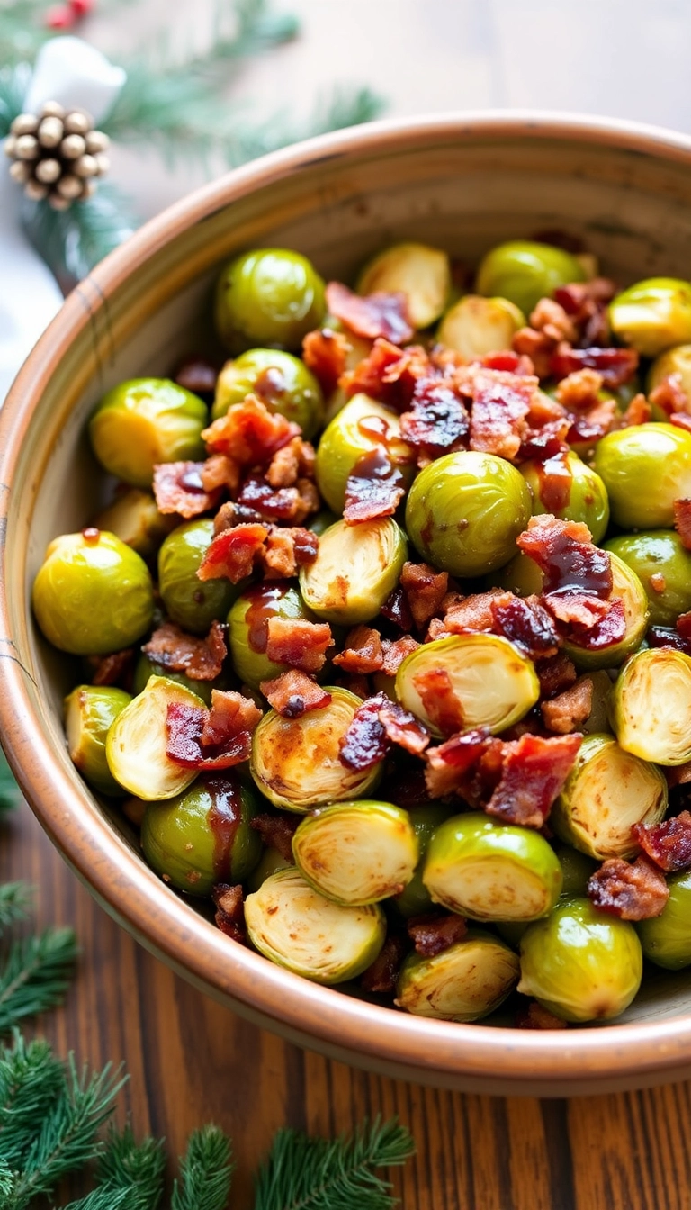 36 Christmas Dinner Menu Ideas That Will Steal the Show This Holiday Season! - 6. Roasted Brussels Sprouts with Bacon