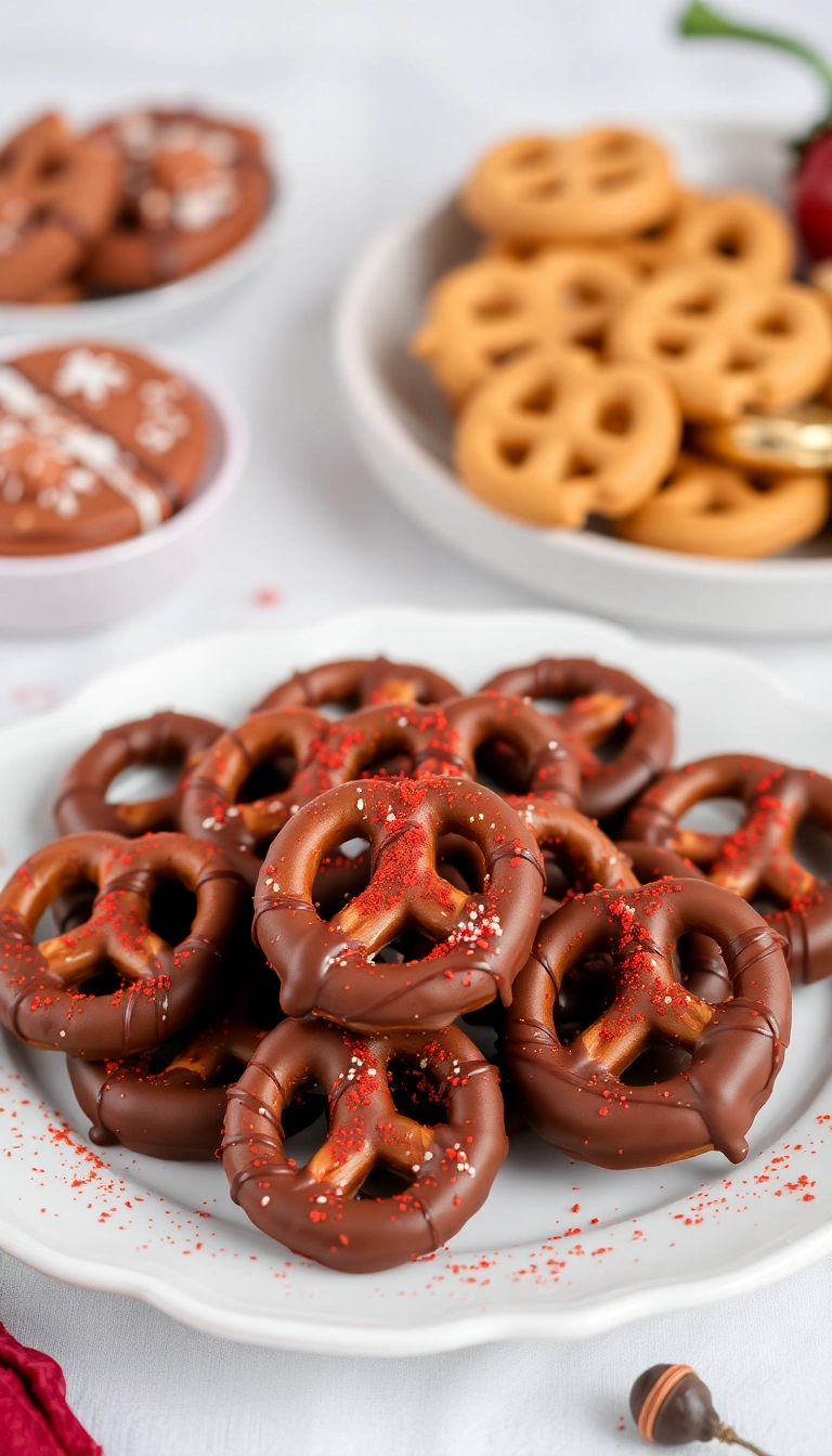 24 Spicy Snack Ideas That Will Make Your Munchies Go Wild! - 21. Spicy Chocolate-Covered Pretzels