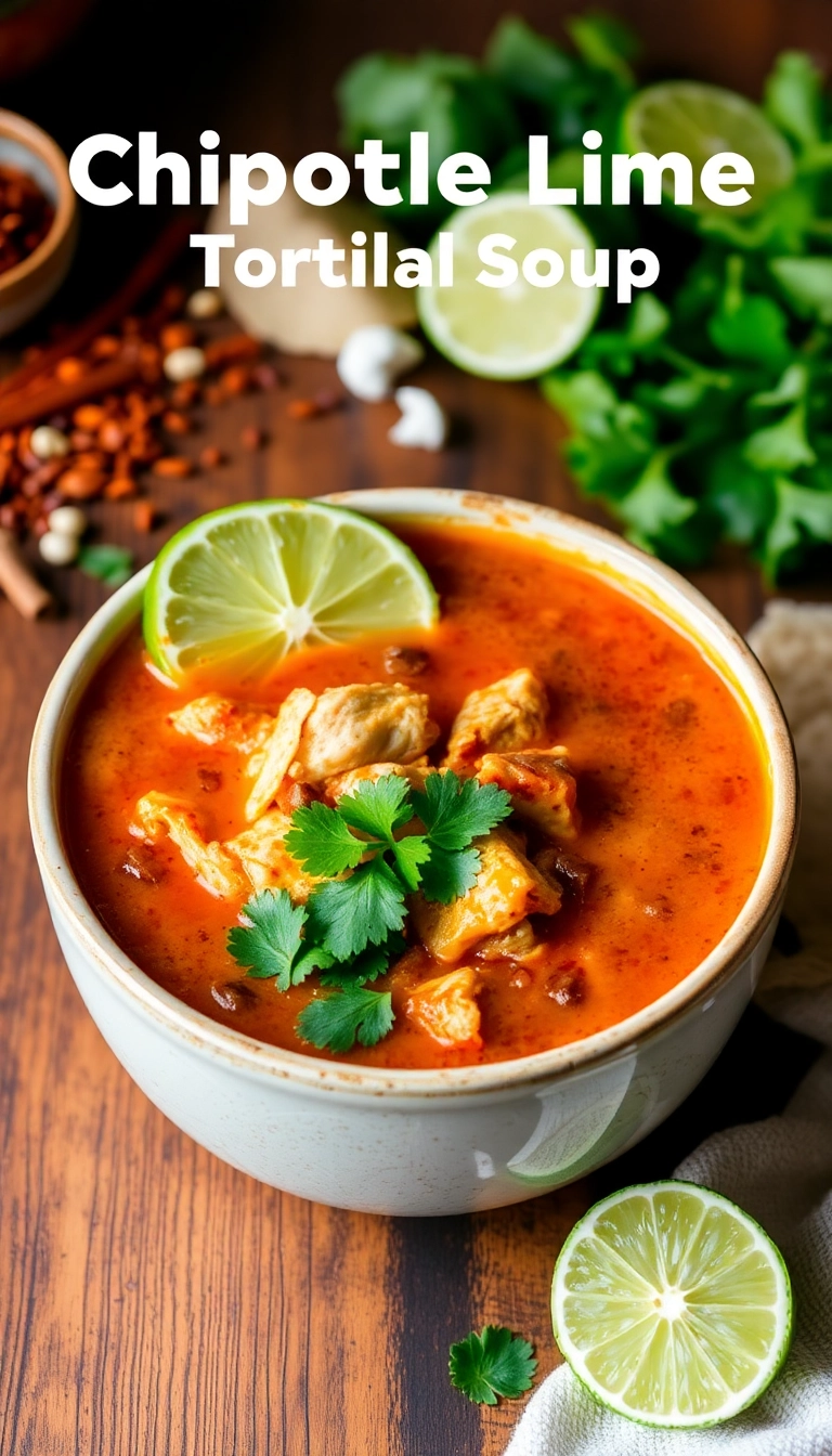 27 Heartwarming Chicken Tortilla Soup Recipes You Must Try This Winter! - Chipotle Lime Chicken Tortilla Soup