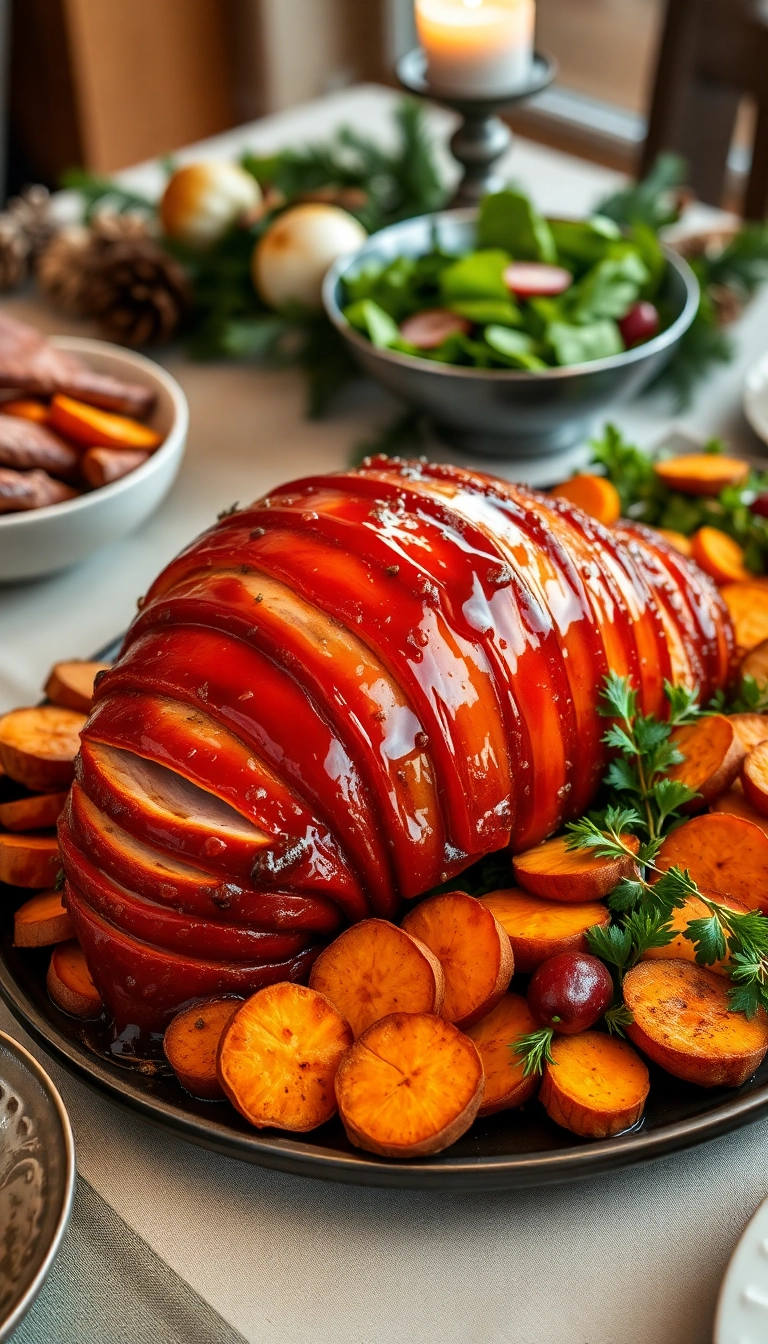 36 Christmas Dinner Menu Ideas That Will Steal the Show This Holiday Season! - 2. Maple-Glazed Ham