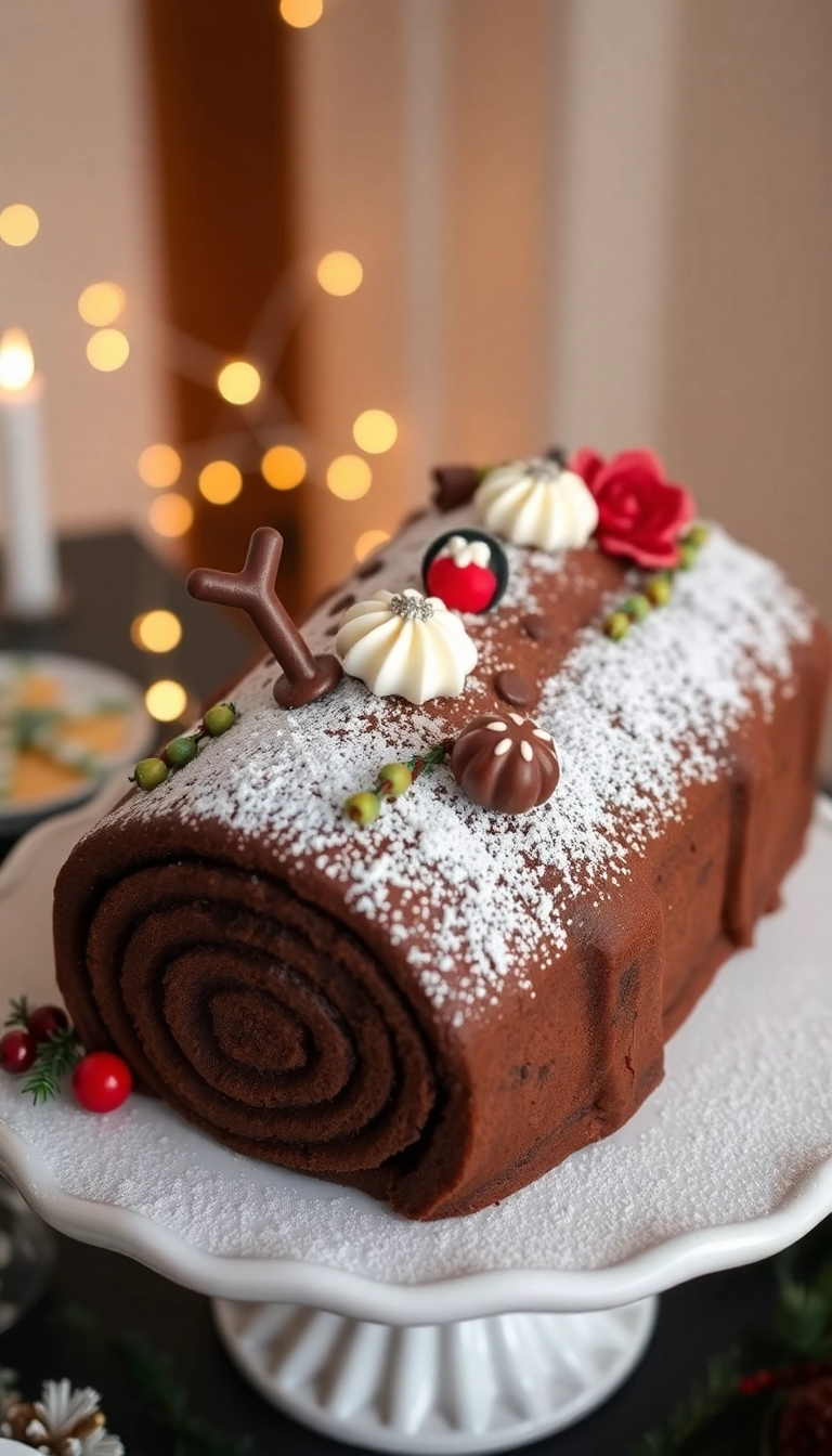 22 Christmas Eve Dinner Ideas That’ll Make You the Star of the Holiday Feast! - 12. Chocolate Yule Log Cake